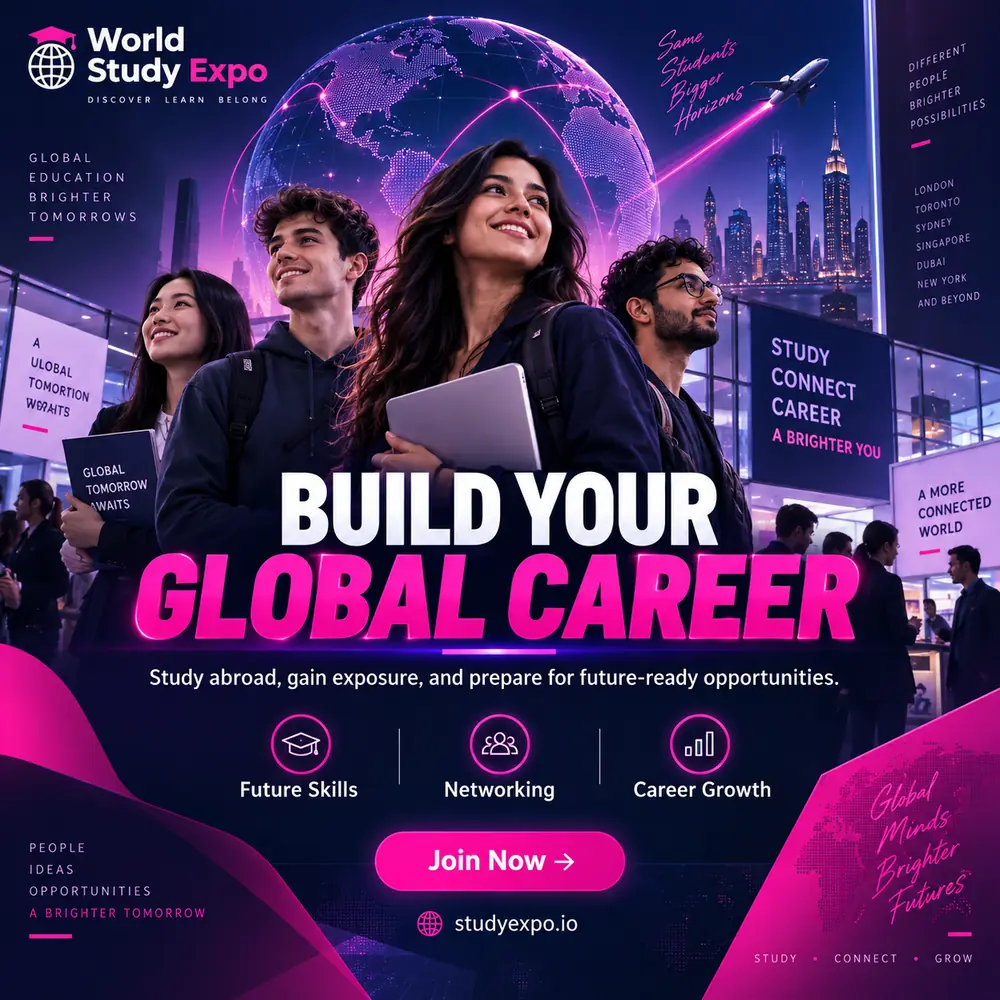 World Study Expo poster: build your global career, study abroad and gain exposure