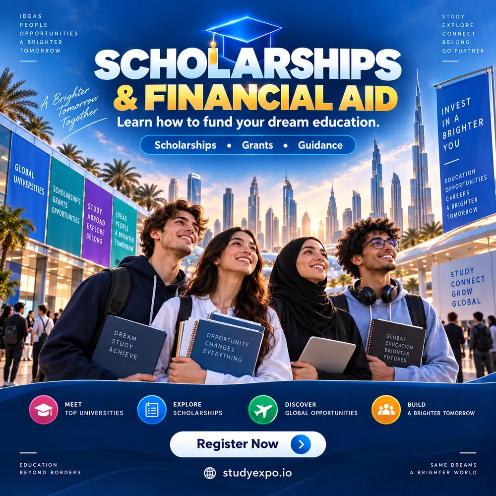 World Study Expo poster: scholarships and financial aid